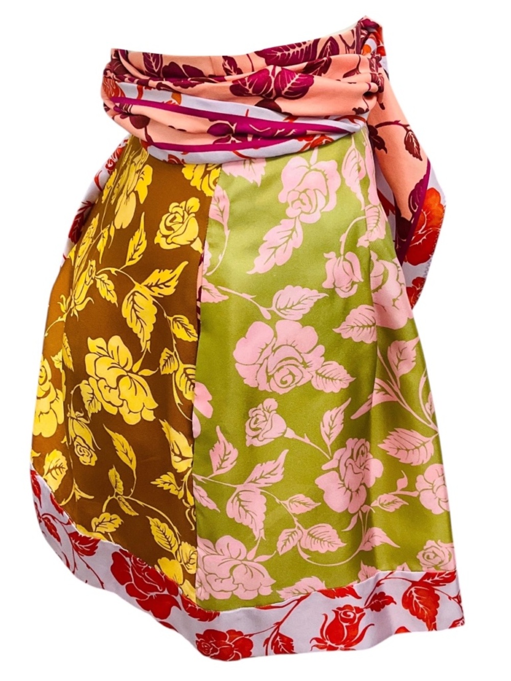 ZIMMERMANN MULTICOLOR THE LOVESTRUCK SPLICED MIXED ROSES FLORAL PRINT SILK TWILL - Picture 2 of 5